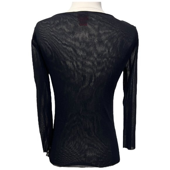 Black top with large black flower - Picture 4 of 6